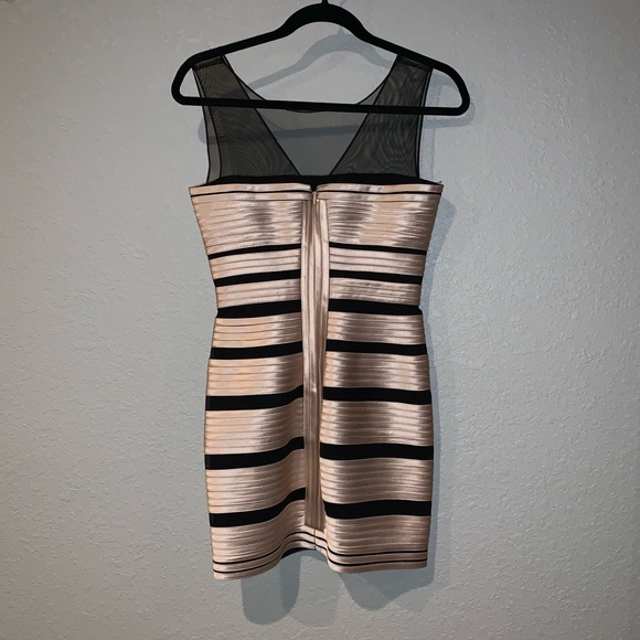 Gold and Mesh Cocktail Dress - Picture 2 of 4